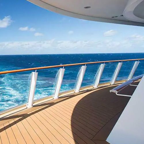 Ship railing and open ocean
